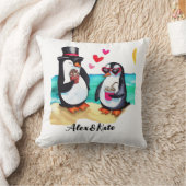 Funny Pinguin Couple, Tiere in Liebe Kissen (Decke)