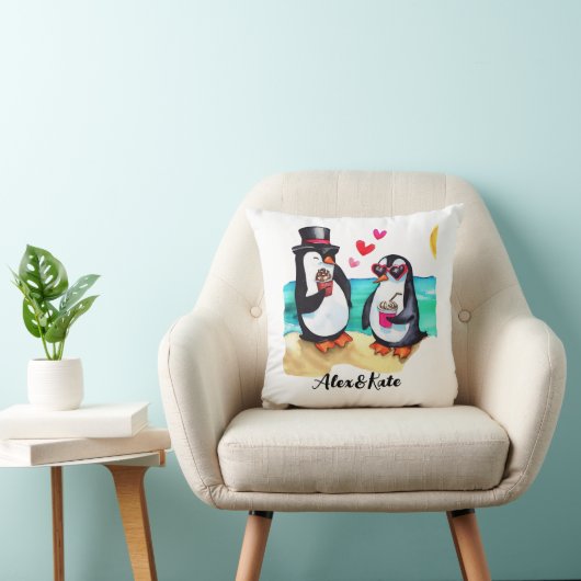 Funny Pinguin Couple, Tiere in Liebe Kissen (Stuhl )