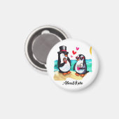Funny Pinguin Couple, Tiere in Liebe Magnet (Vorderseite/Rückseite)
