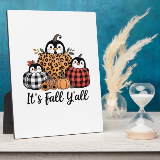 Funny Pinguin It's Fall Y'all Erntedank Lover Fotoplatte (Seite)