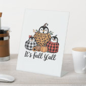 Funny Pinguin It's Fall Y'all Erntedank Lover Sockelschild (In SItu)