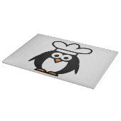 Funny Pinguin Koch Cartoon Glasschneidebrett Schneidebrett (Ecke)