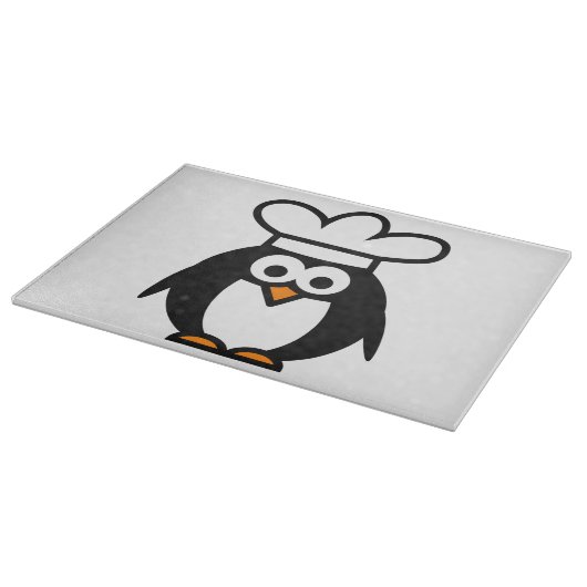 Funny Pinguin Koch Cartoon Glasschneidebrett Schneidebrett (Ecke)