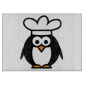 Funny Pinguin Koch Cartoon Glasschneidebrett Schneidebrett (Vorderseite)