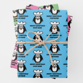 Funny Pinguin Koch Cartoon Kinderweihnachtsfest Geschenkpapier Set (Beispiel)