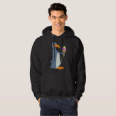 Funny Pinguin mit Eiscreme Mens Hoodie (Vorne ganz)