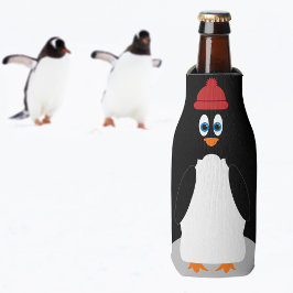Funny Pinguin Personalisiert Black Niedlich Cartoo Flaschenkühler