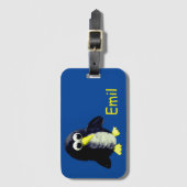 Funny Pinguin, personalisierter Lufterfrischer Gepäckanhänger (Vorderseite Vertikal)