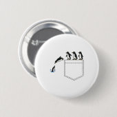 Funny Pinguin Pocket Niedliche Tauchen Pinguin T-S Button (Vorne & Hinten)