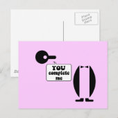 Funny Pinguin Postkarte (Vorne/Hinten)