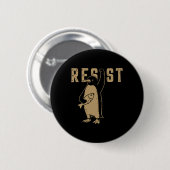 Funny Pinguin Resist Pinguine Protest gegen Tari Button (Vorne & Hinten)