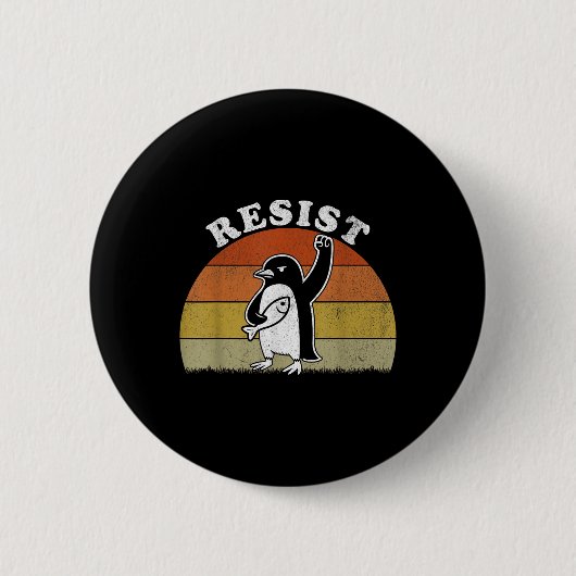 Funny Pinguin Resist Pinguine Protest gegen Tari Button (Vorderseite)