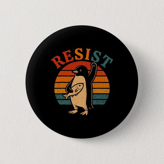 Funny Pinguin Resist Pinguine Protest gegen Tari Button (Vorderseite)