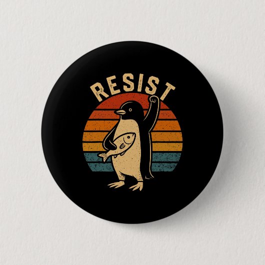 Funny Pinguin Resist Pinguine Protest gegen Tari Button (Vorderseite)