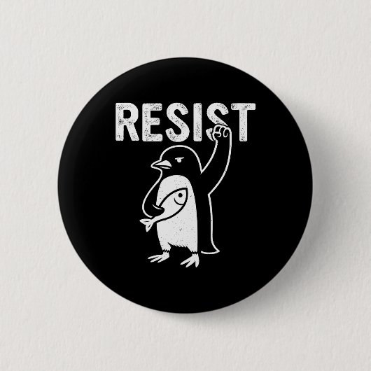Funny Pinguin Resist Pinguine Protest gegen Tari Button (Vorderseite)
