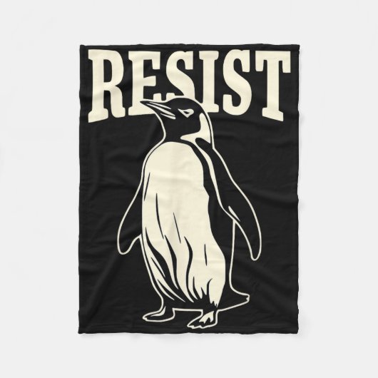 Funny Pinguin Resist Pinguine Protest gegen Tari Fleecedecke (Vorderseite)
