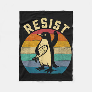 Funny Pinguin Resist Pinguine Protest gegen Tari Fleecedecke