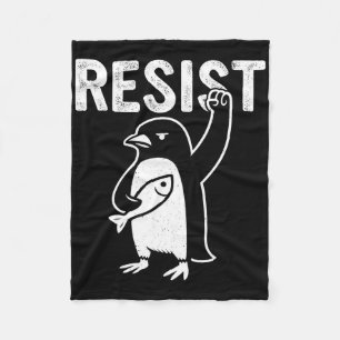 Funny Pinguin Resist Pinguine Protest gegen Tari Fleecedecke