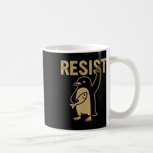 Funny Pinguin Resist Pinguine Protest gegen Tari Kaffeetasse (Rechts)