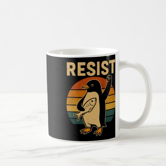 Funny Pinguin Resist Pinguine Protest gegen Tari Kaffeetasse (Rechts)