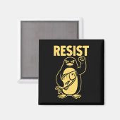 Funny Pinguin Resist Pinguine Protest gegen Tari Magnet (Vorderseite/Rückseite)