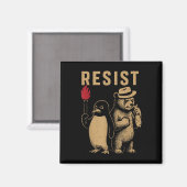 Funny Pinguin Resist Pinguine Protest gegen Tari Magnet (Vorderseite/Rückseite)