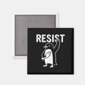 Funny Pinguin Resist Pinguine Protest gegen Tari Magnet (Vorderseite/Rückseite)