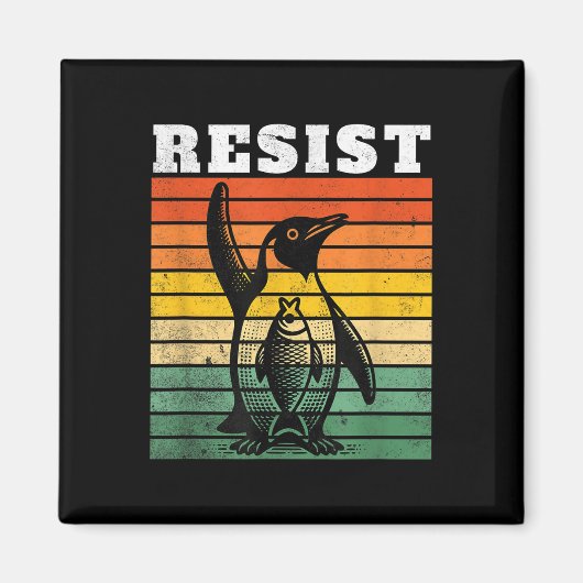 Funny Pinguin Resist Pinguine Protest gegen Tari Magnet (Vorne)