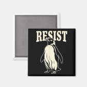 Funny Pinguin Resist Pinguine Protest gegen Tari Magnet (Vorderseite/Rückseite)