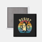 Funny Pinguin Resist Pinguine Protest gegen Tari Magnet (Vorderseite/Rückseite)