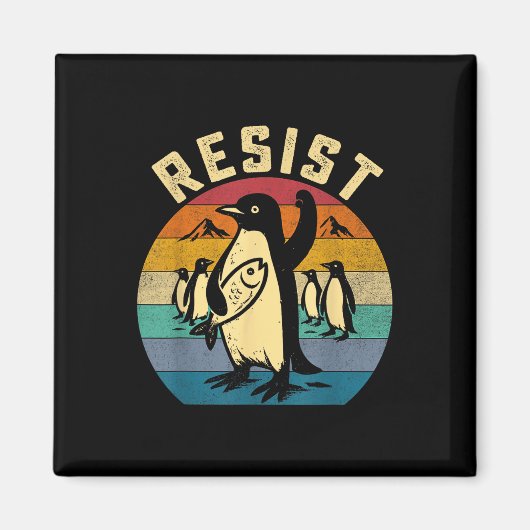 Funny Pinguin Resist Pinguine Protest gegen Tari Magnet (Vorne)