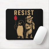 Funny Pinguin Resist Pinguine Protest gegen Tari Mousepad (Mit Mouse)