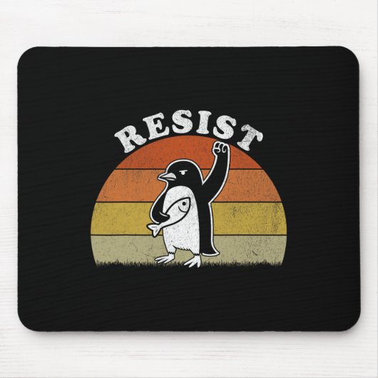 Funny Pinguin Resist Pinguine Protest gegen Tari Mousepad (Vorne)