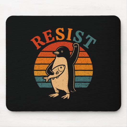 Funny Pinguin Resist Pinguine Protest gegen Tari Mousepad (Vorne)