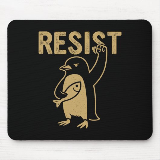 Funny Pinguin Resist Pinguine Protest gegen Tari Mousepad (Vorne)