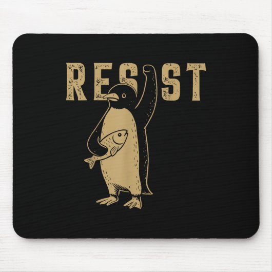 Funny Pinguin Resist Pinguine Protest gegen Tari Mousepad (Vorne)