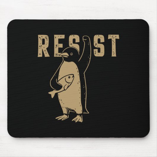 Funny Pinguin Resist Pinguine Protest gegen Tari Mousepad (Vorne)