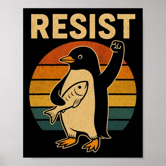 Funny Pinguin Resist Pinguine Protest gegen Tari Poster (Vorne)