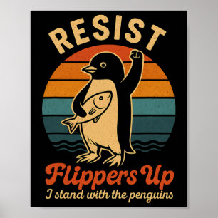 Funny Pinguin Resist Pinguine Protest gegen Tari Poster