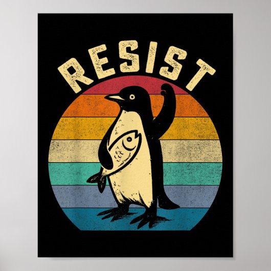Funny Pinguin Resist Pinguine Protest gegen Tari Poster (Vorne)