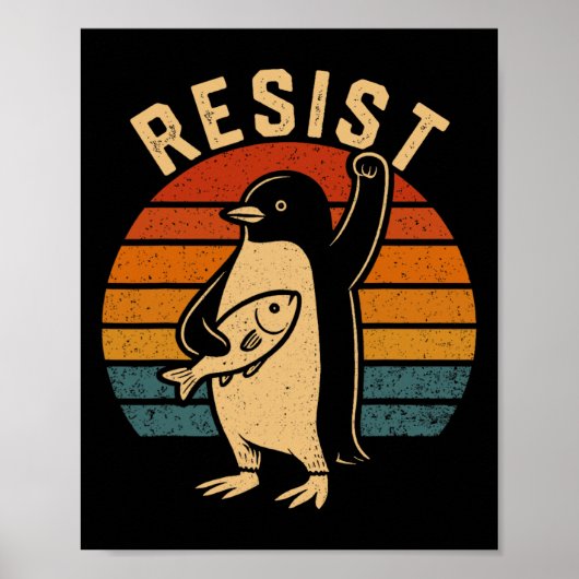 Funny Pinguin Resist Pinguine Protest gegen Tari Poster (Vorne)