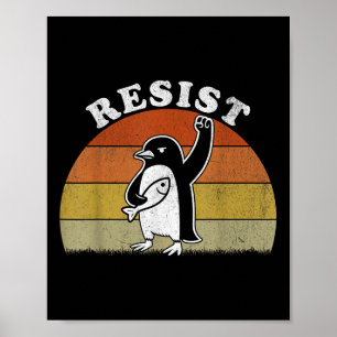 Funny Pinguin Resist Pinguine Protest gegen Tari Poster