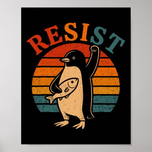Funny Pinguin Resist Pinguine Protest gegen Tari Poster (Vorne)