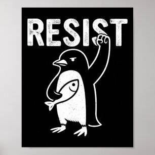 Funny Pinguin Resist Pinguine Protest gegen Tari Poster