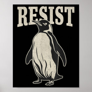 Funny Pinguin Resist Pinguine Protest gegen Tari Poster