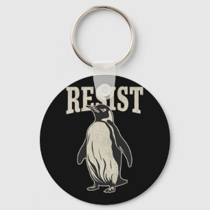 Funny Pinguin Resist Pinguine Protest gegen Tari Schlüsselanhänger