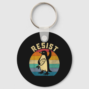 Funny Pinguin Resist Pinguine Protest gegen Tari Schlüsselanhänger