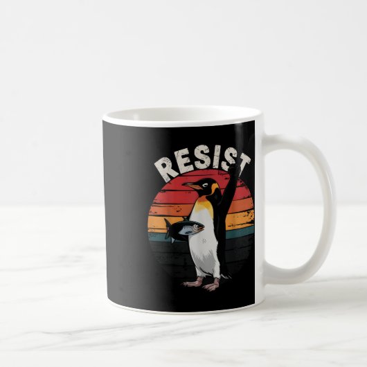 Funny Pinguin Resist Protest gegen Spaß von Zöllen Kaffeetasse (Rechts)