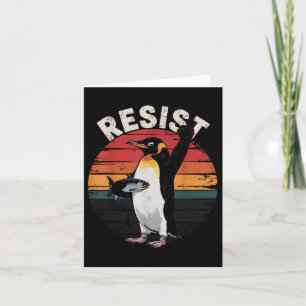 Funny Pinguin Resist Protest gegen Spaß von Zöllen Karte