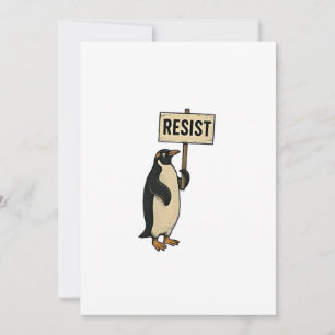 Funny Pinguin Resist Protest gegen Tarrifs Ankündigung